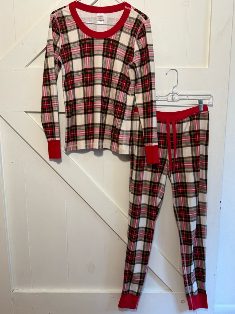 Hanna Andersson Adult Small Christmas Plaid Organic Cotton Pajama Set